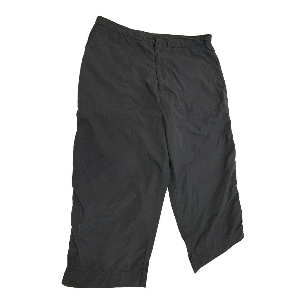 DANSKIN NOW WOMENS NYLON UNLINED CAPRIS PANTS SIZE L